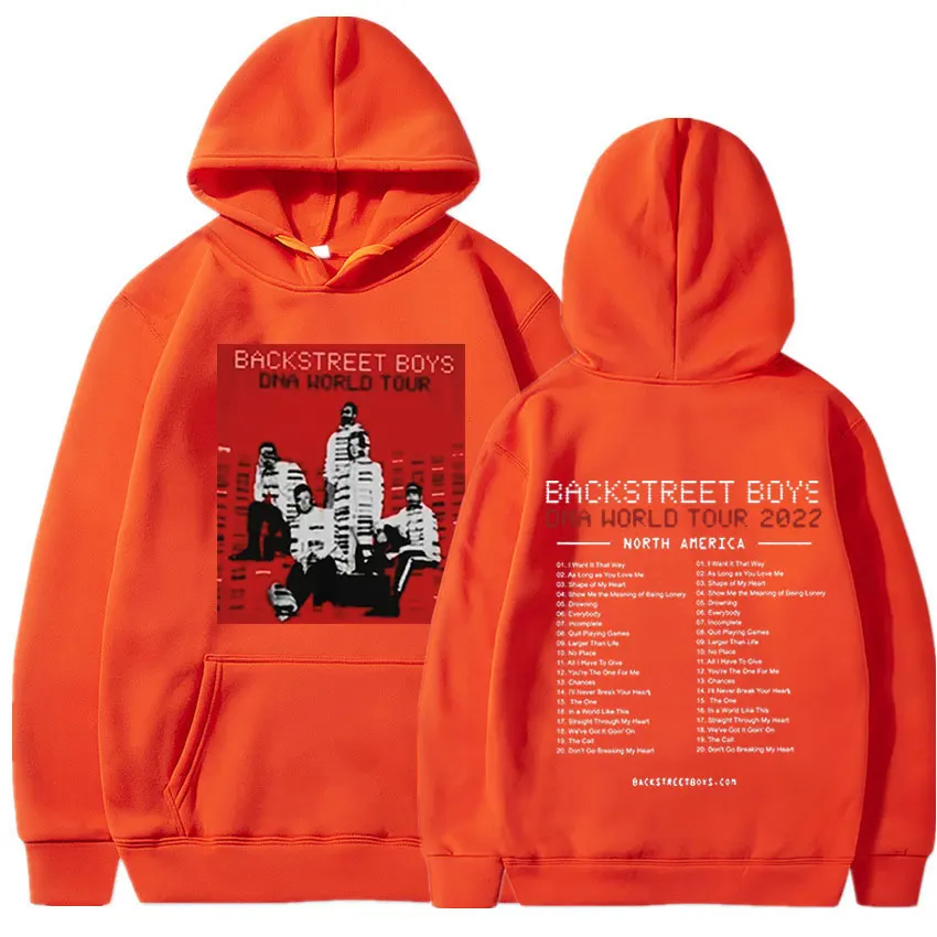 Classic Vintage Backstreet Boys Band Hoodie Men Hip Hop Rock DNA USA Tour 2022 Hooded Sweatshirts Oversized Streetwear Harajuku