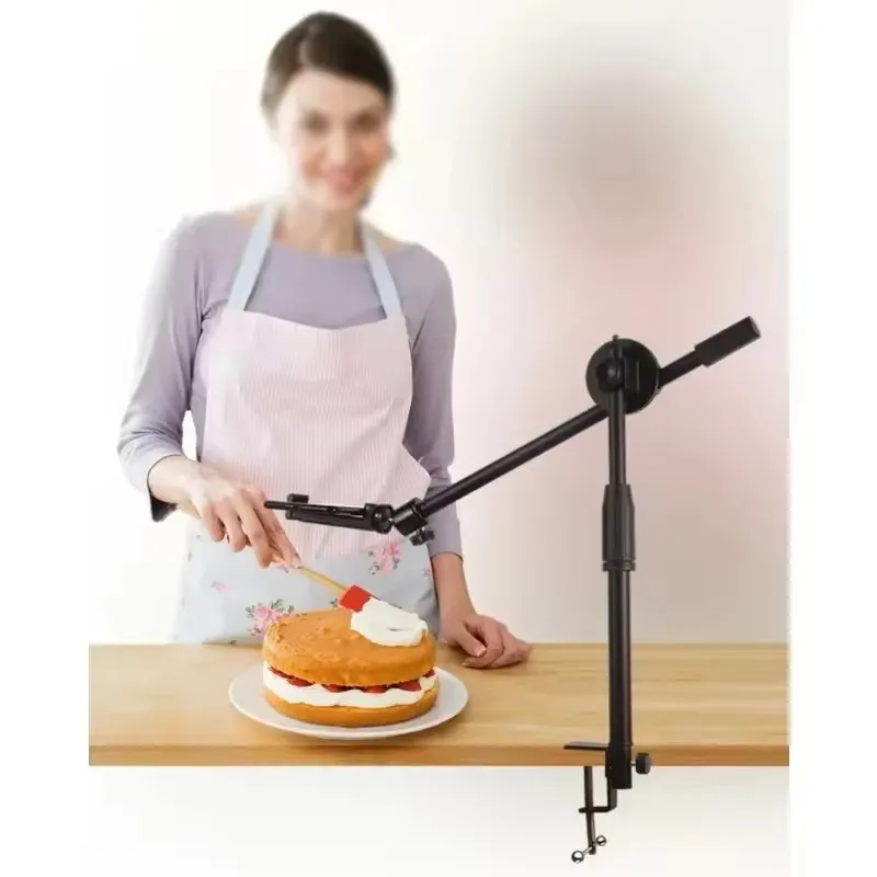 Tabletop Overhead Tripod Stand with Ring Light Mobile Phone Holder And Boom Arm for Nail Art Photography Table Shooting Tripods