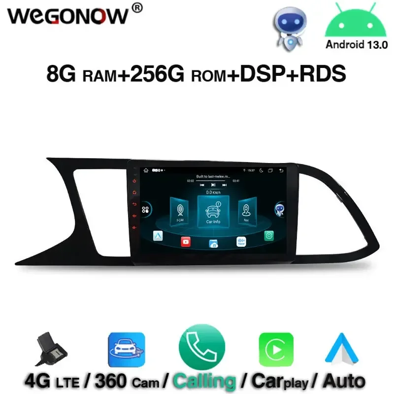 For SEAT LEON 2019 2020 Carplay 360 camera DSP IPS  Android 13.0 8GB +256GB Car DVD Player GPS map RDS Radio wifi Bluetooth 5.0