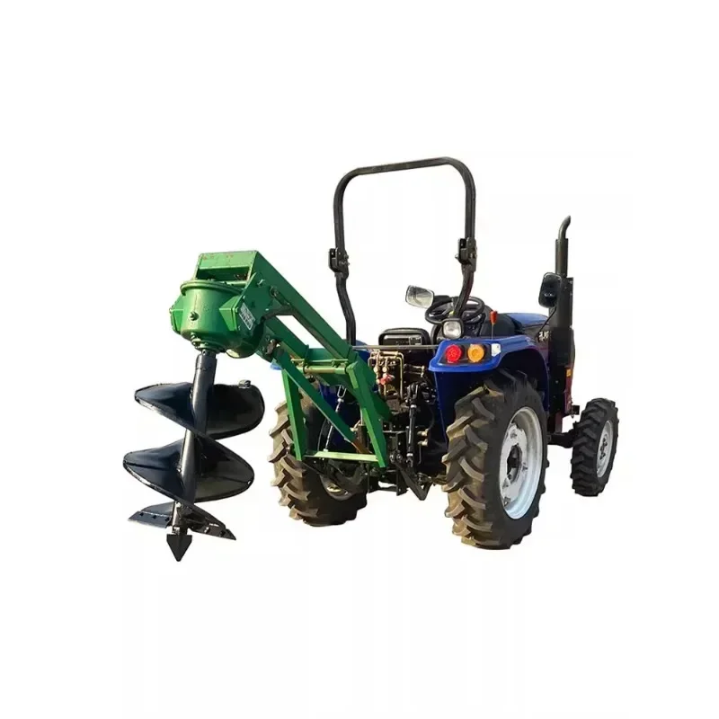 Planting trees digging holes digging machines fertilizing tractors in orchards and auger drills