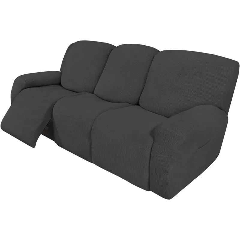 

8 Pieces Recliner Sofa Stretch Sofa Slipcover Sofa Cover Furniture Protector Couch Soft with Elastic Bottom Kids, Spa