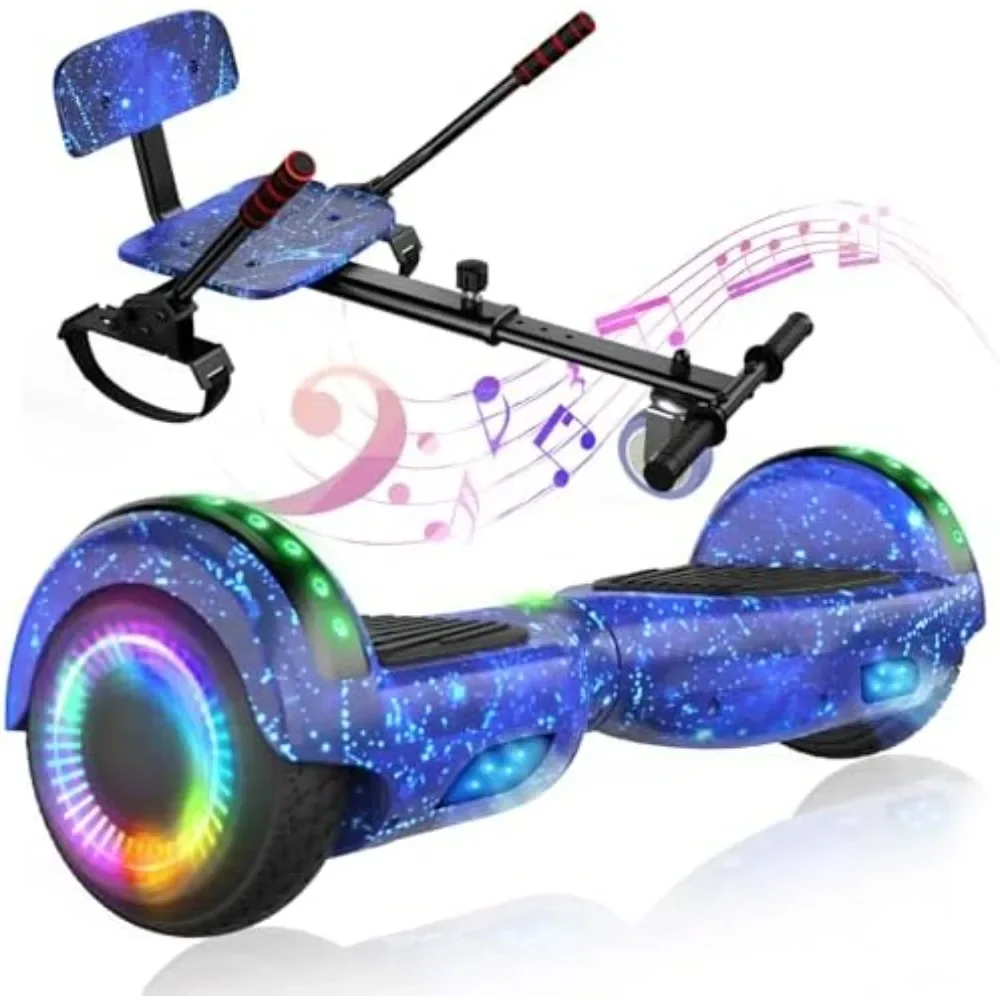 Scooter con attacco per sedile, scooter Go Kart da 6,5" combinato con luci LED colorate e Bluetooth, per bambini, ragazzi, ragazze, adulti