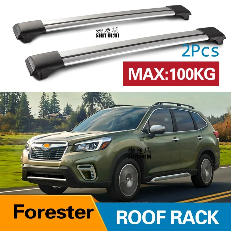 

2Pcs Roof bars For SUBARU Forester 2013 - 2019 2018 2016Aluminum Alloy Side Bars Cross Rails Roof Rack Luggage CUV SUV LED