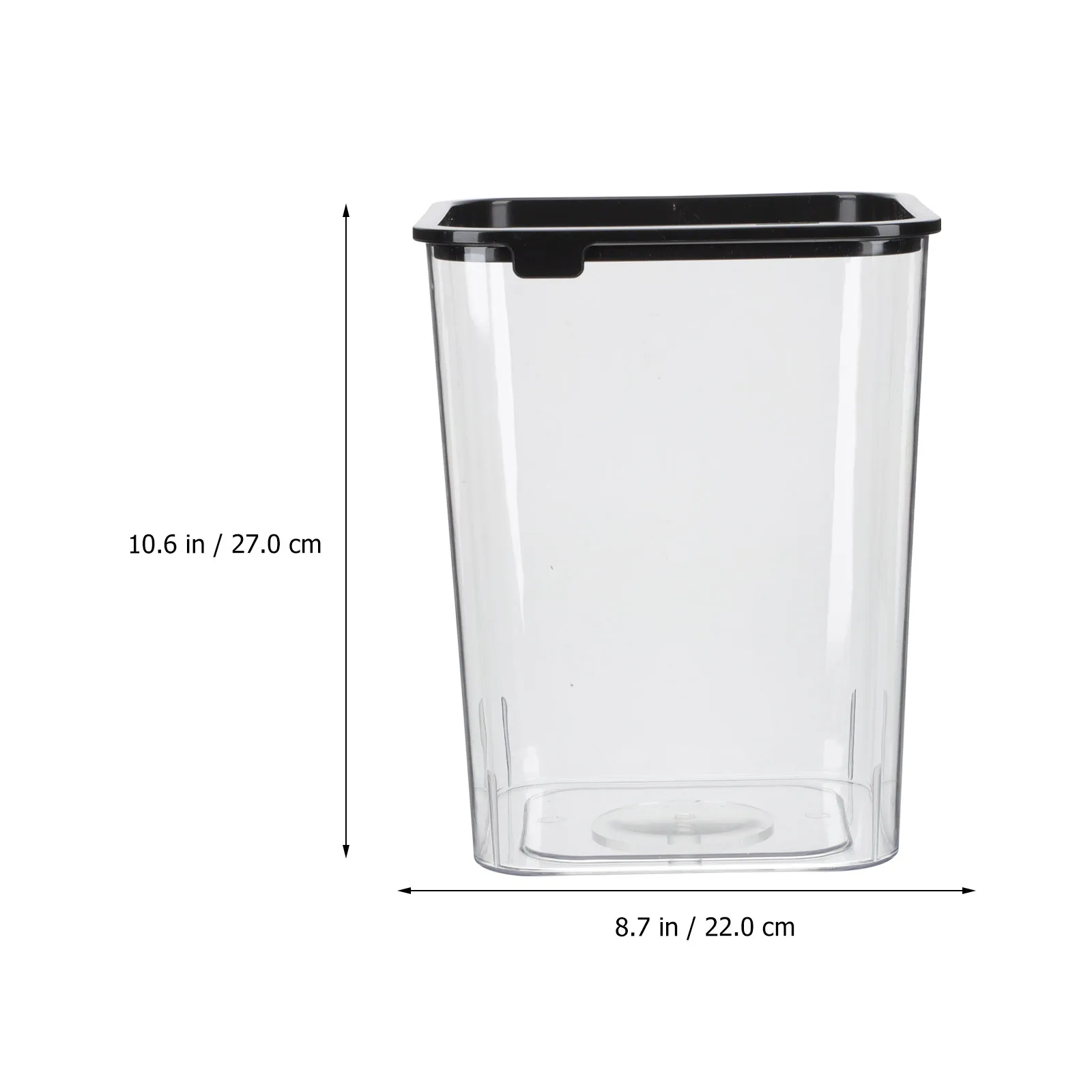 

Transparent Trash Can Clear Waste Bin Non Slip Thickened Base Office Use Plastic Square Garbage Container Black