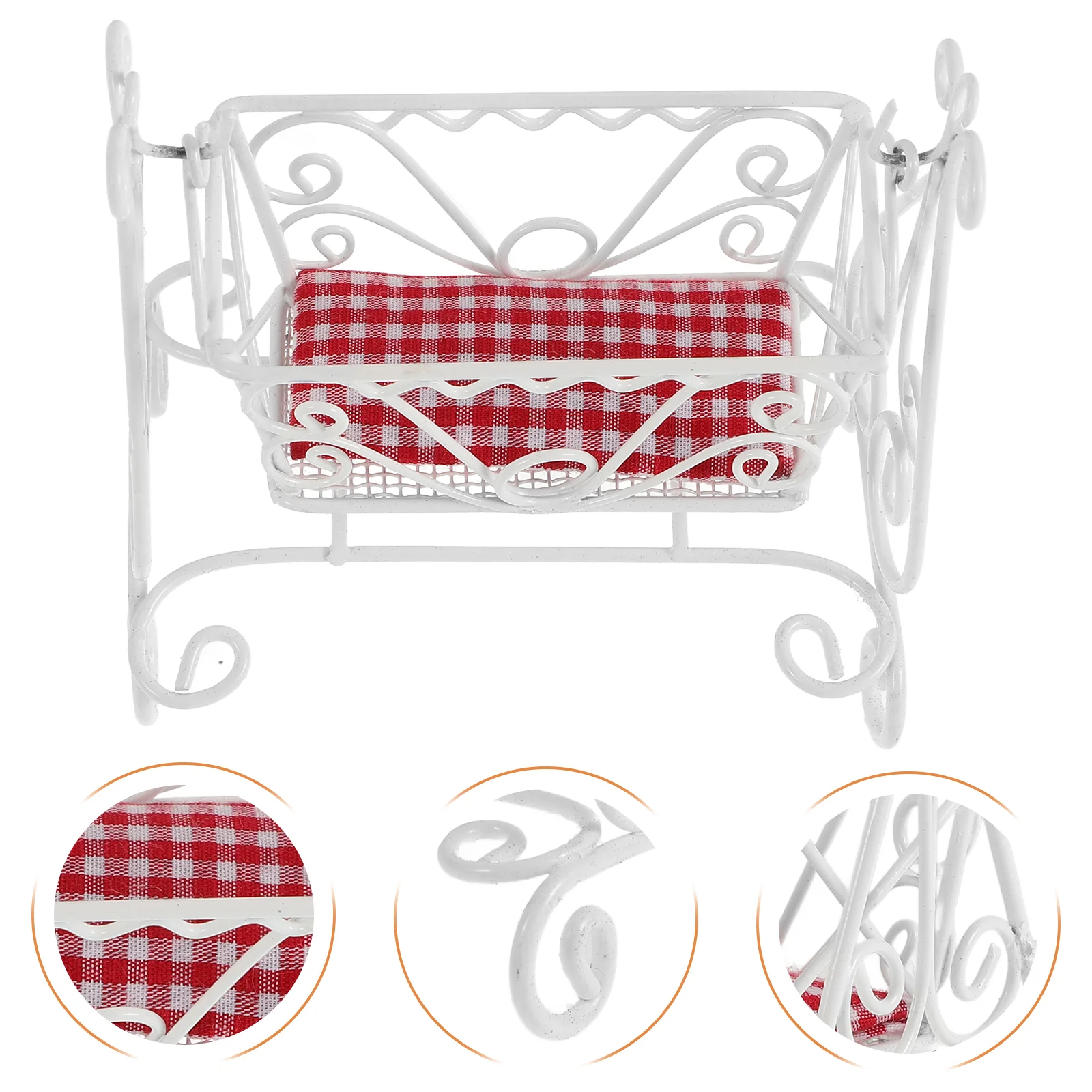 House Cradle Baby Crib Dollhouse Accessories Suite Miniature Bed Model for Dolls