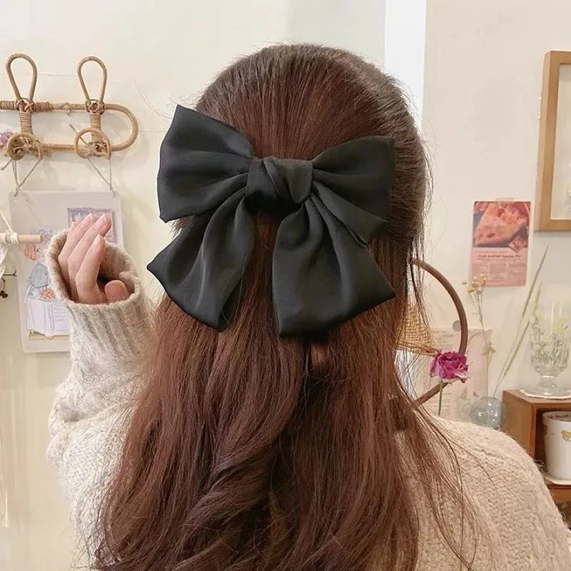 Schwarzes Haarband mit großer Schleife, Haarnadel für Damen, neue Clip-Haaraccessoires, Herbst-Haarnadel【AliS8】 – Detail 4