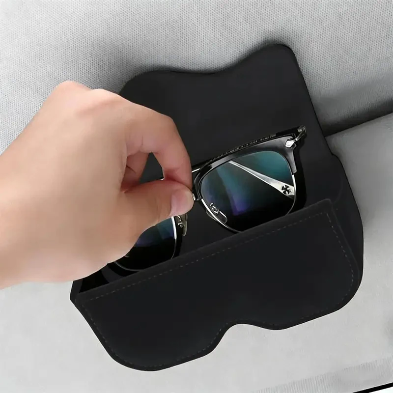 Universeller Wildleder-Brillenhalter Kompatibel mit den Meisten Auto-Sonnenblenden