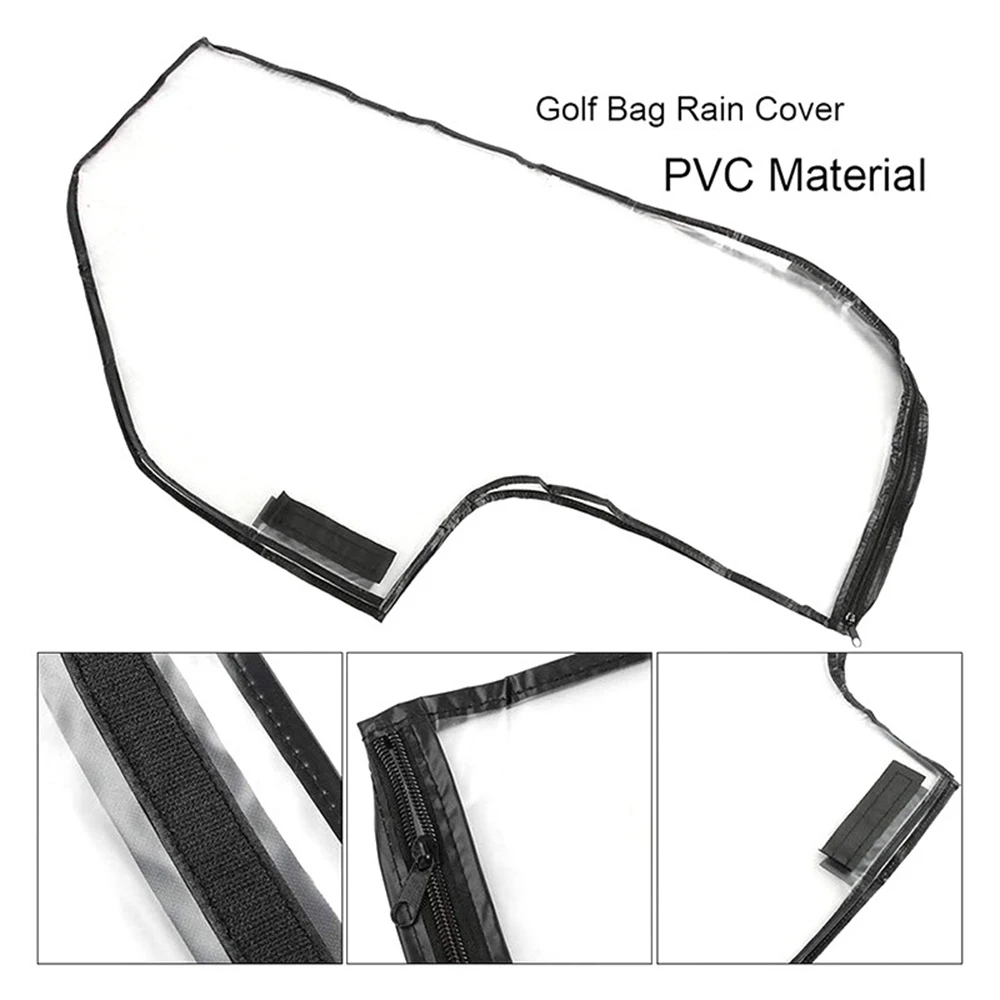 FzcSpeed Transparente Golfbag-Regenhülle Wasserdichtes PVC für 14-Schläger-Standbags & Push-Carts Leicht Faltbar Staubdicht – Detail 9