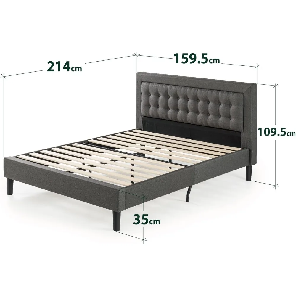 Dachelle Upholstered Platform Bed Frame / Mattress Foundation / Wood Slat Support / No Box Spring Needed / Easy Assembly,