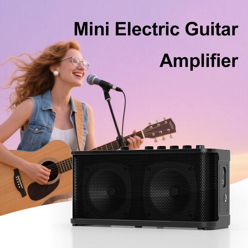 

JUSTPROP Electric Guitar Amplifier Multi-Function OTG BT Battery Amp with Reveber Delay Chorus