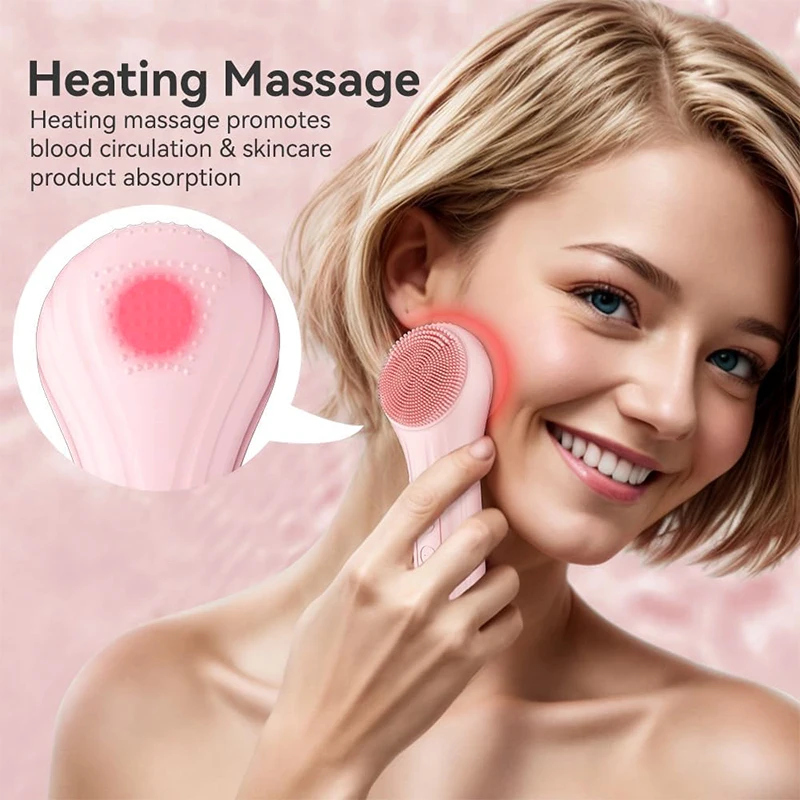 Brosse électrique de nettoyage du visage en Silicone, nettoyage en profondeur des pores, Vibration sonique, dissolvant de points noirs d'acné, nettoyeur de pores étanche