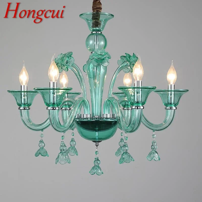 Hongcui European Pendent Lamp Green Candle Lamp Luxury Art Living Room Restaurant BedroomVilla Hotel KTV Chandelier