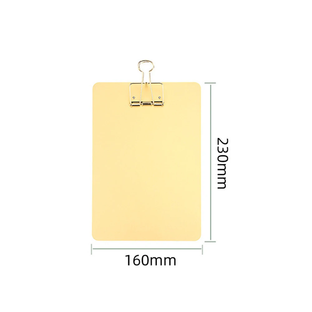 Free shipping rose gold color Metal Clipboard Writing Pad File Folders Document Holder School Stationery Gifts