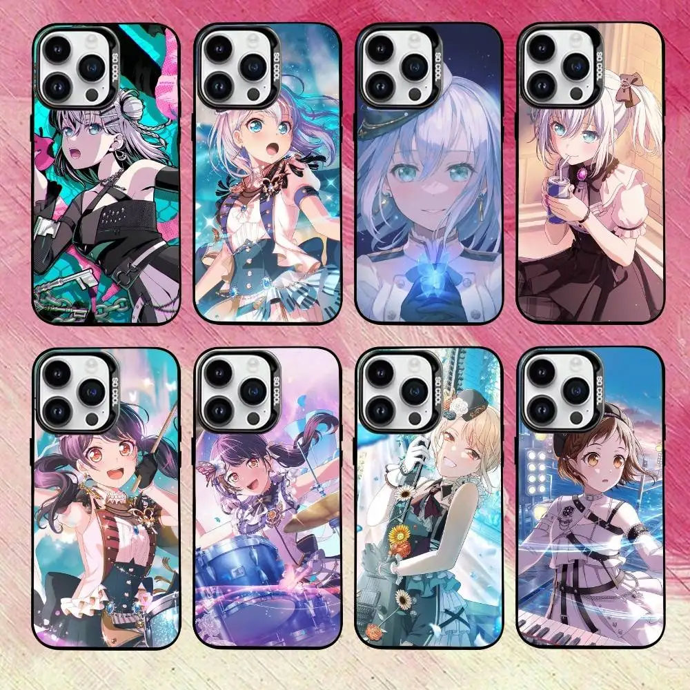 A-Ave M-Mujica B-BanG D-Dream-ES! حافظة هاتف آيفون 17,16,15,14,13,12,11 بلس، برو ماكس، XS، غطاء أسود فضي ملون