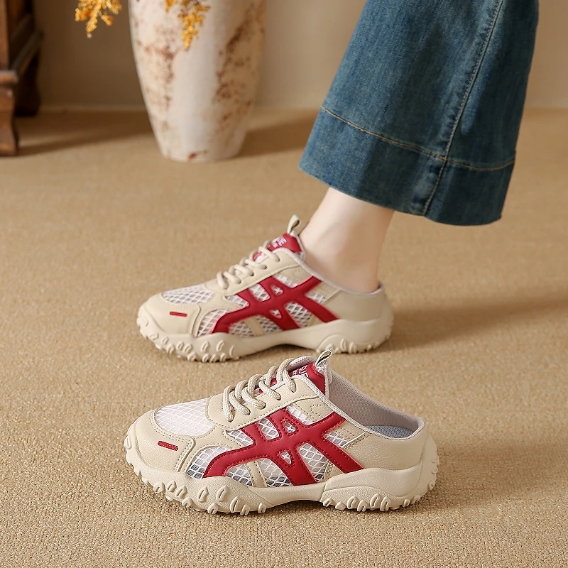 

2026 Summer New Slippers Womens Retro Breathable Flat-Soled Shoes Casual Outdoor Slip-On Shoes Soft Slippers Discounted Sandals