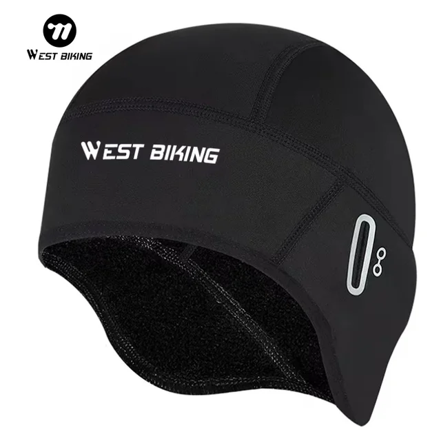 WEST BIKING Winter Fleece czapka kolarska wiatroszczelna termiczna czapka z czaszkami kask Liner Running narciarstwo motocykl konna mężczyźni MTB czapka rowerowa