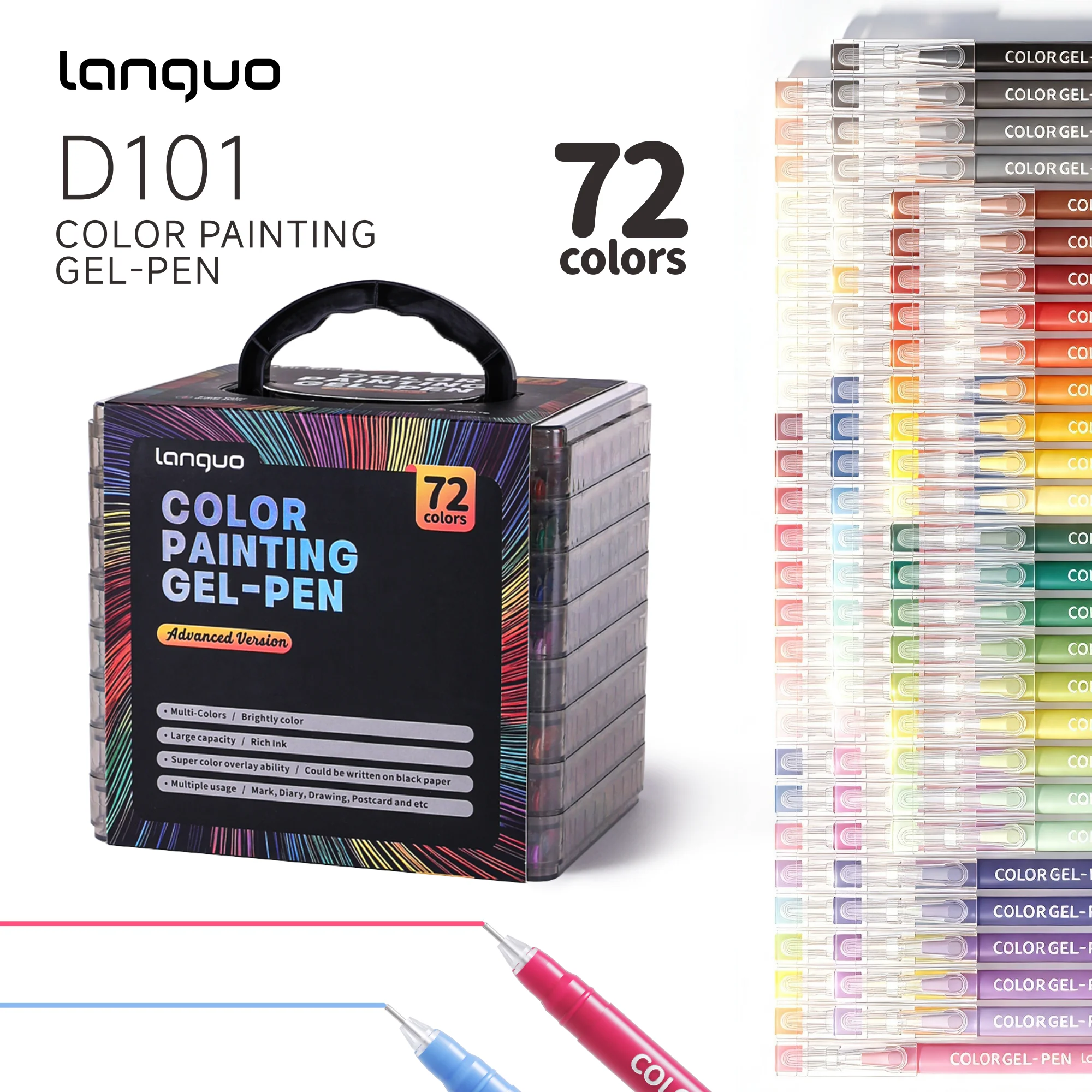 Languo 144/99/72/45 Kleuren Acrylverf Handboek Pennen Multicolor Gelpen Studenten Neutrale Pen Schrijfmarker Kantoorartikelen