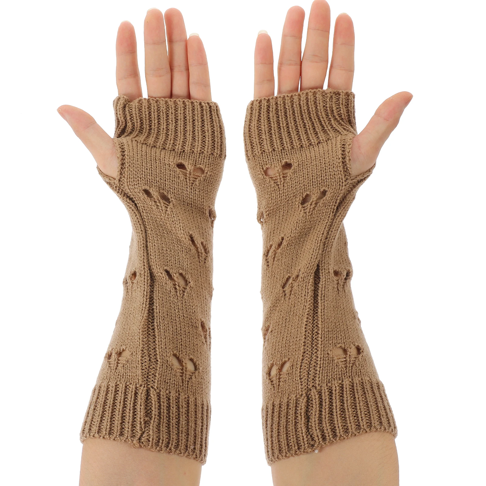

Half Finger Arm Sleeve Women Cold Weather Fingerless Crochet Gloves Warm Mittens Outdoor Hiking Gloves Soft Texture Long Term