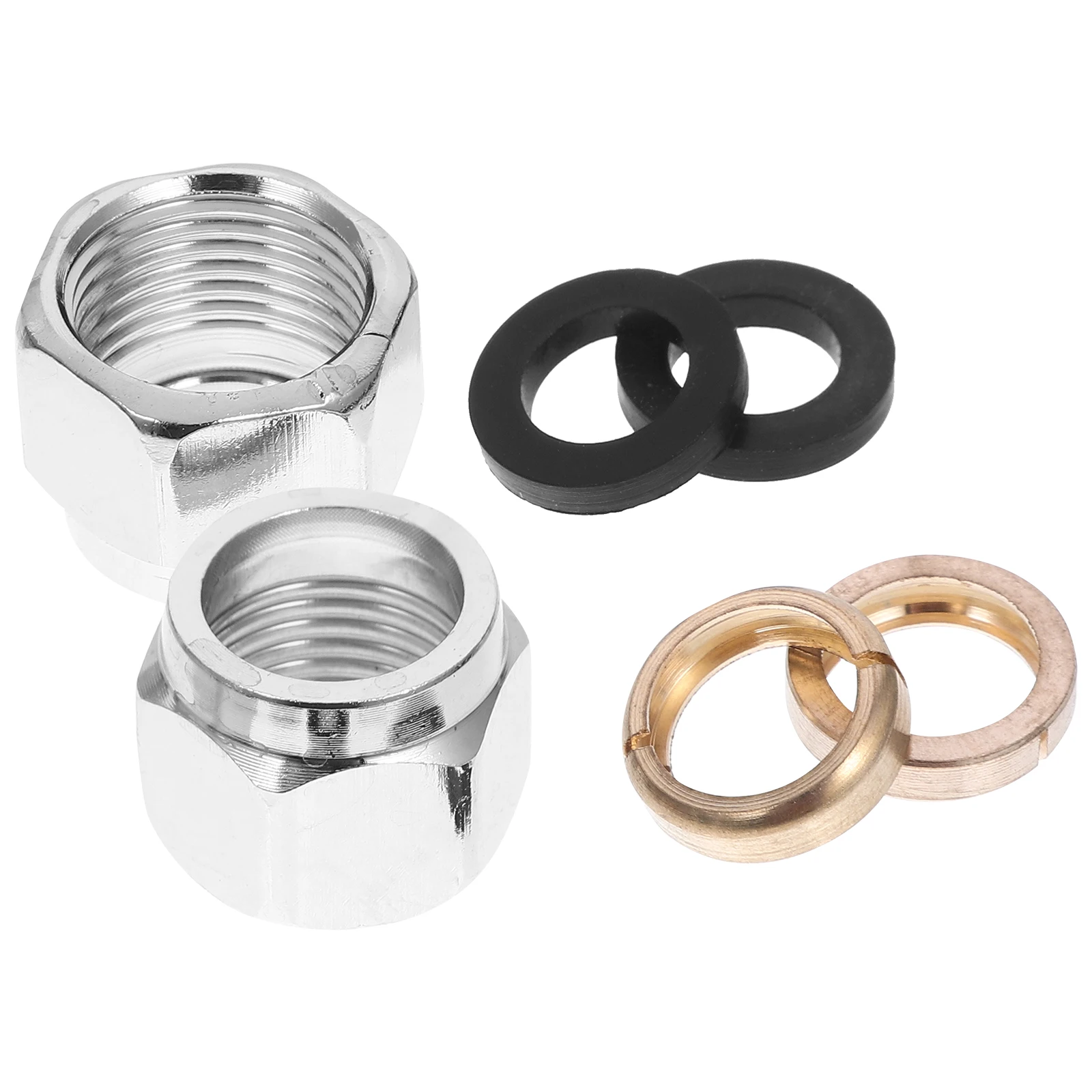 

10 Pcs Gas Pipe Nut Connector Line Thicken Fittings Rubber Stove Kit Hose Brass