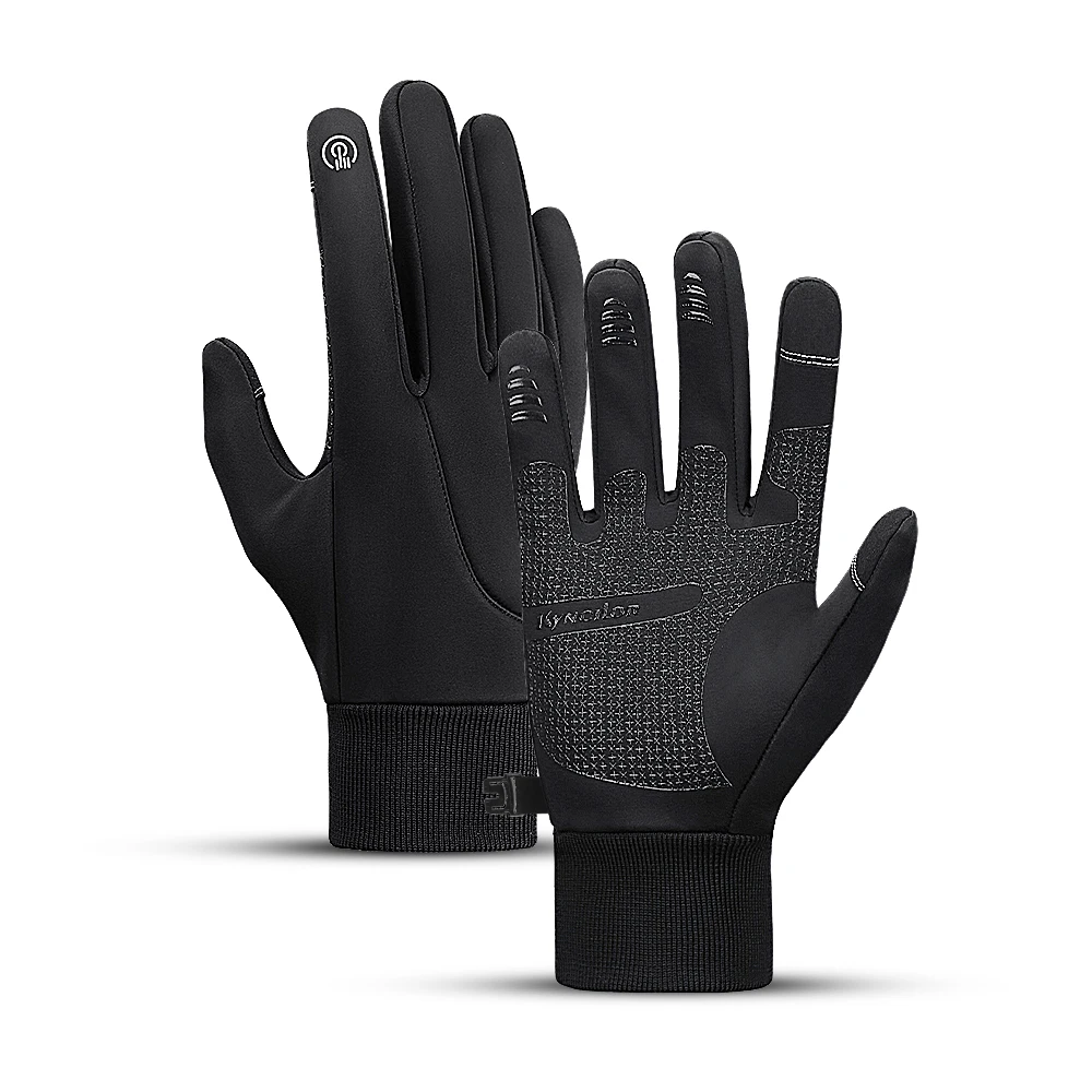 Gants de vélo thermiques étanches pour hommes et femmes, écran tactile, chaud, sourire, vent froid, course à pied en plein air, cyclisme, vélo, hiver