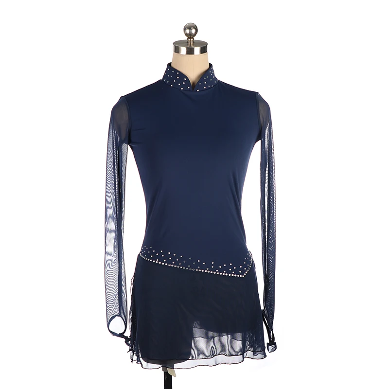 Figure Skating Competition Dress Girls' Customized Artistic Gymnastics Performance Dress Long Sleeve Dress