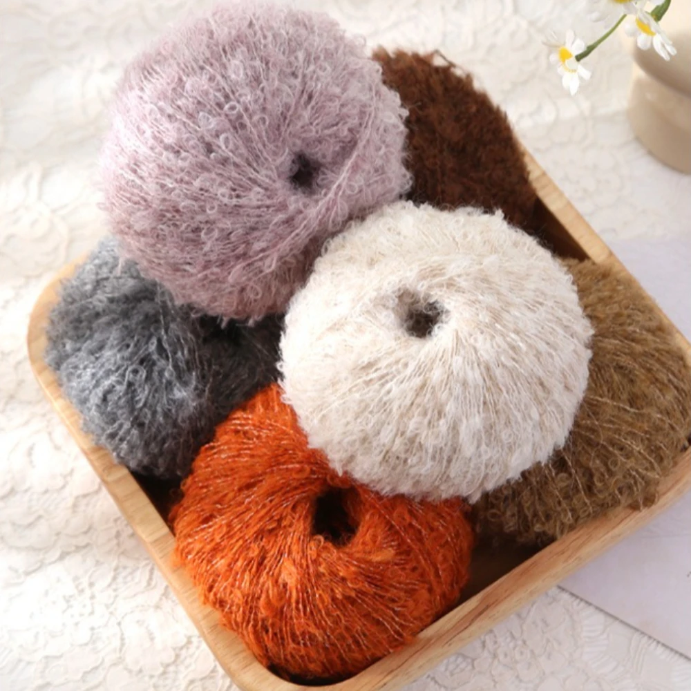 25g Looped Wool Yarn Hand Woven DIY Crochet Sweater Scarf Yarn Ball Baby Doll Woven Mohair Yarn