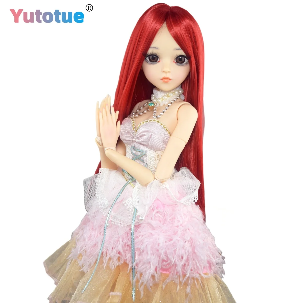

YUTOTUE 60cm Height Girl Doll with Removable Princess Dress Shoes Long Wigs Full Set BJD Doll Toy Gift