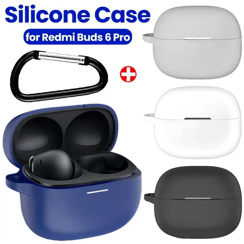 Wireless Earphone Protector Case for Mi Redmi Buds 6 Pro Full Coverage Protective Soft Silicone Case Cover for Redmi Buds 6 Pro