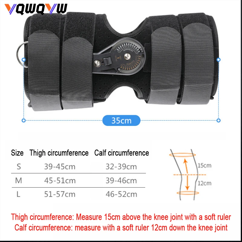 1Pcs Knee Joint Brace Support Orthosis/Adjustable / Medical Ligament Sport Injury Splint Knee Fracture Protector S,M,L