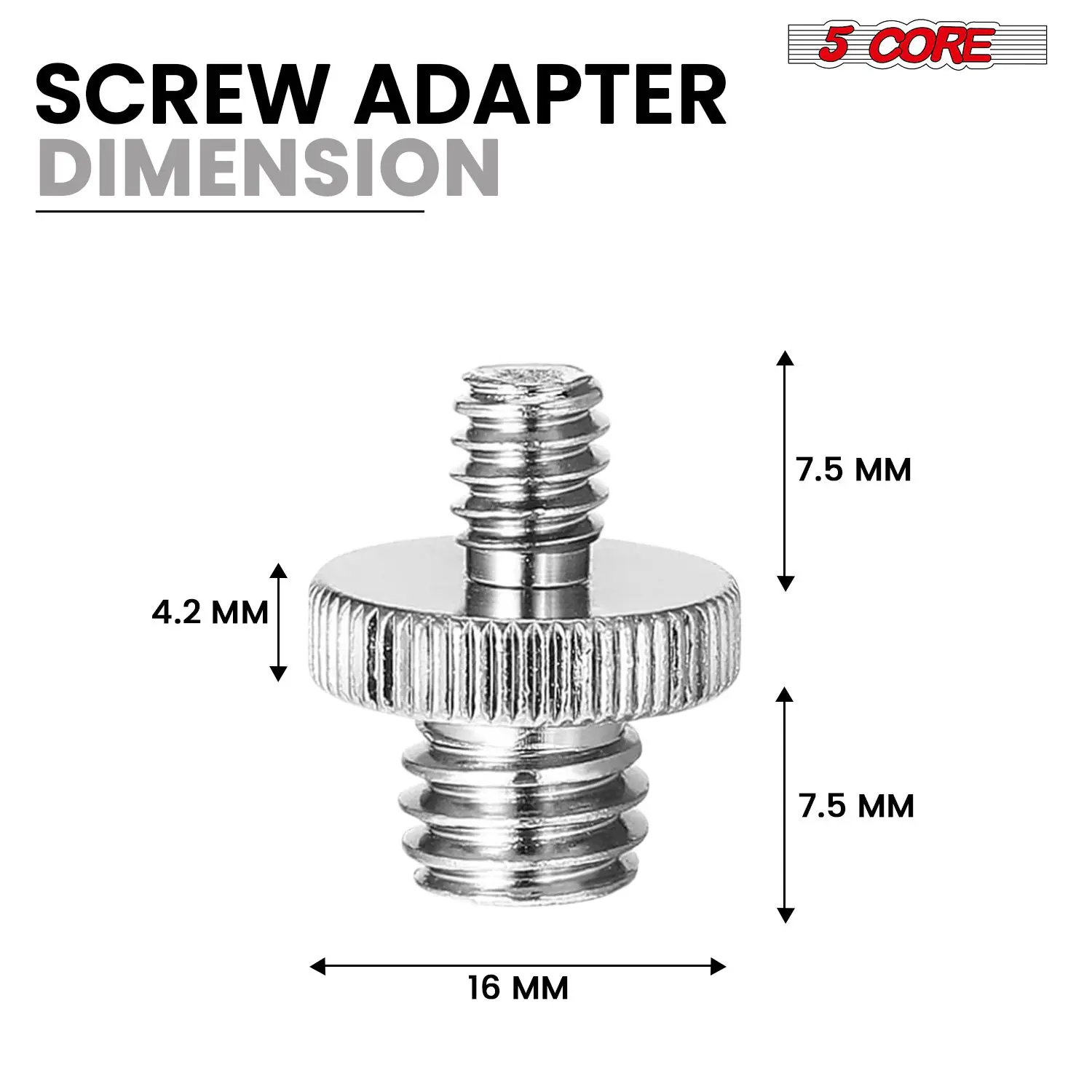 3/8 to 1/4 Adapter 5Pcs Camera Mount Durable Tripod Screw Adapter for DSLR Monopod Microphone & Lighting 1/4 to 3/8 Screws Set - 1/4M-3/8M Camera Screw 5Pcs