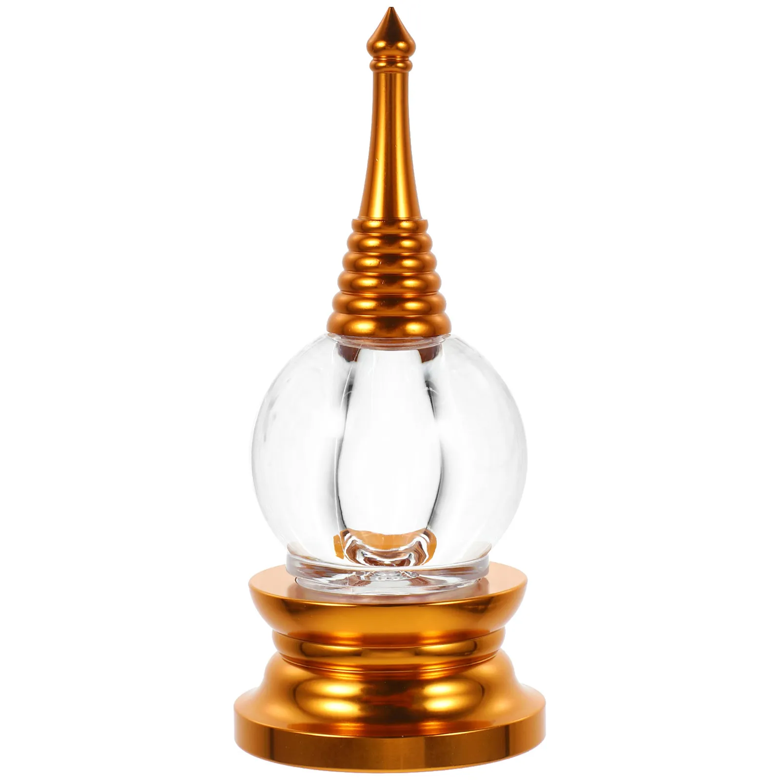 Buddhist Pagoda Decor Alloy Crystal Bodhi Tower for Home Office Zen Room Meditation Decorations Eastern Ornament Offering Tower