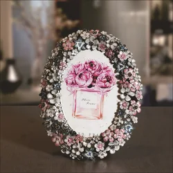 Creative Metal Wreath Enamel Color Photo Frame, Artistic Tableware, Fashion Decorative, Retro Decorations, MF649