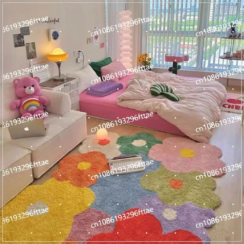 

Dopamine Carpet Living Room Special-shaped Sofa Coffee Table Floor Mat Internet Celebrity Bedroom Bedside Thickened Floor Mat