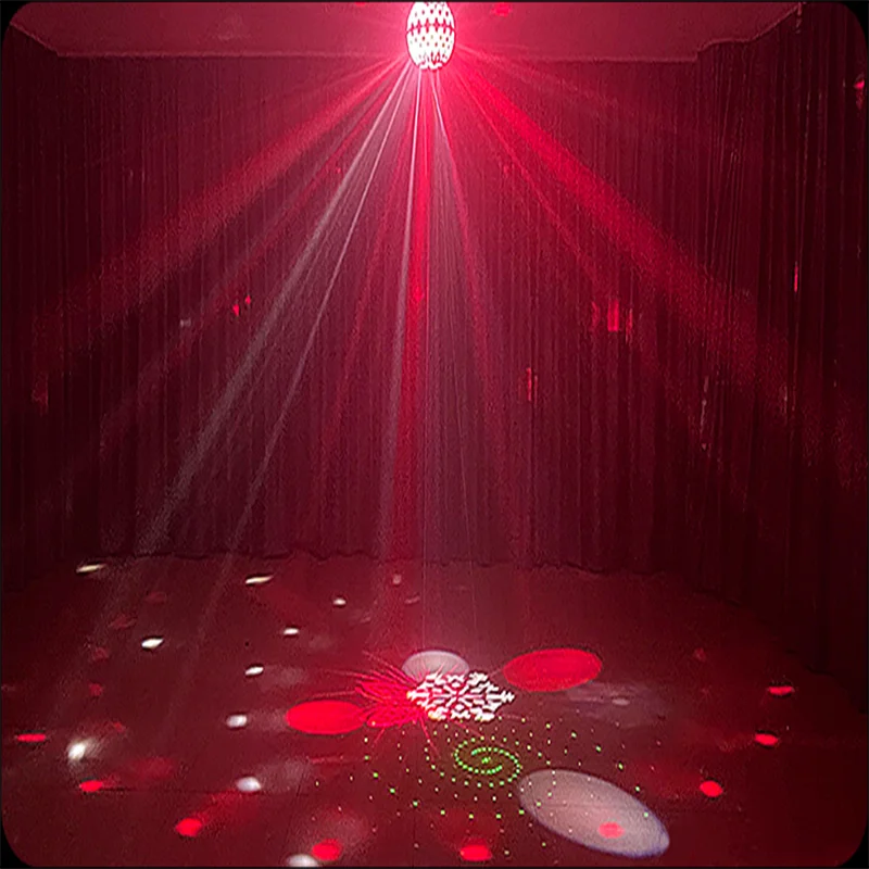 Imagem -04 - Led Padrão de Camada Dupla Lanterna Magic Ball Equipamento de Iluminação Início Quarto Privado Song Hall Led Strobe Light Controle de Voz