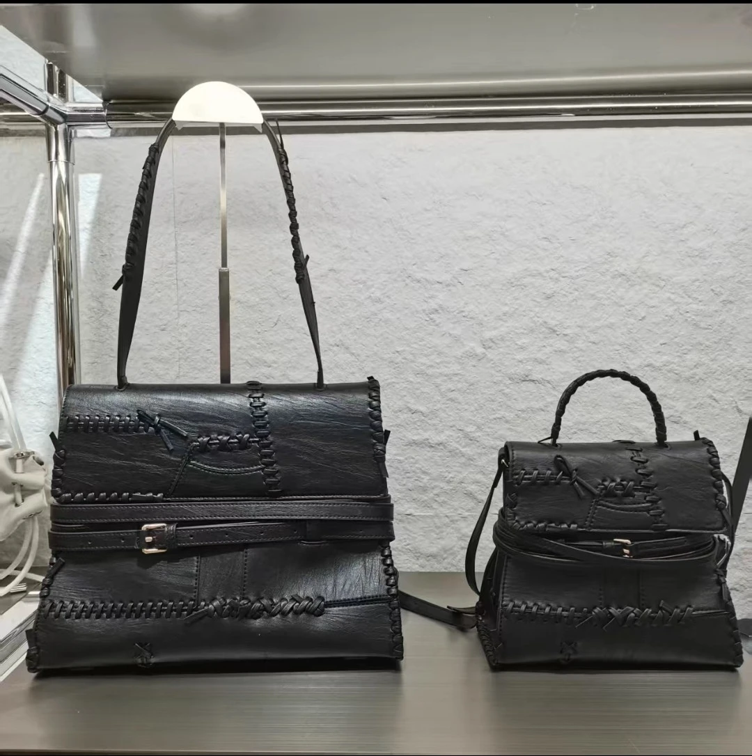 

Niche Design Handmade Woven Strap Shoulder Bag Women's New Fashionable Versatile Crossbody Bag Large Multifunctional Backpack