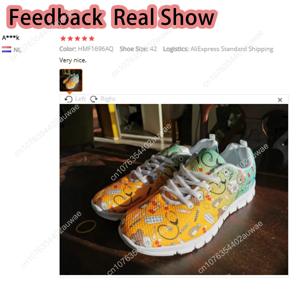 Custom Shoes Customized Image Brand Logo Pattern Women Casual Sneakers Nursing Comfortable Mesh Flats Shoes For Dropshipping