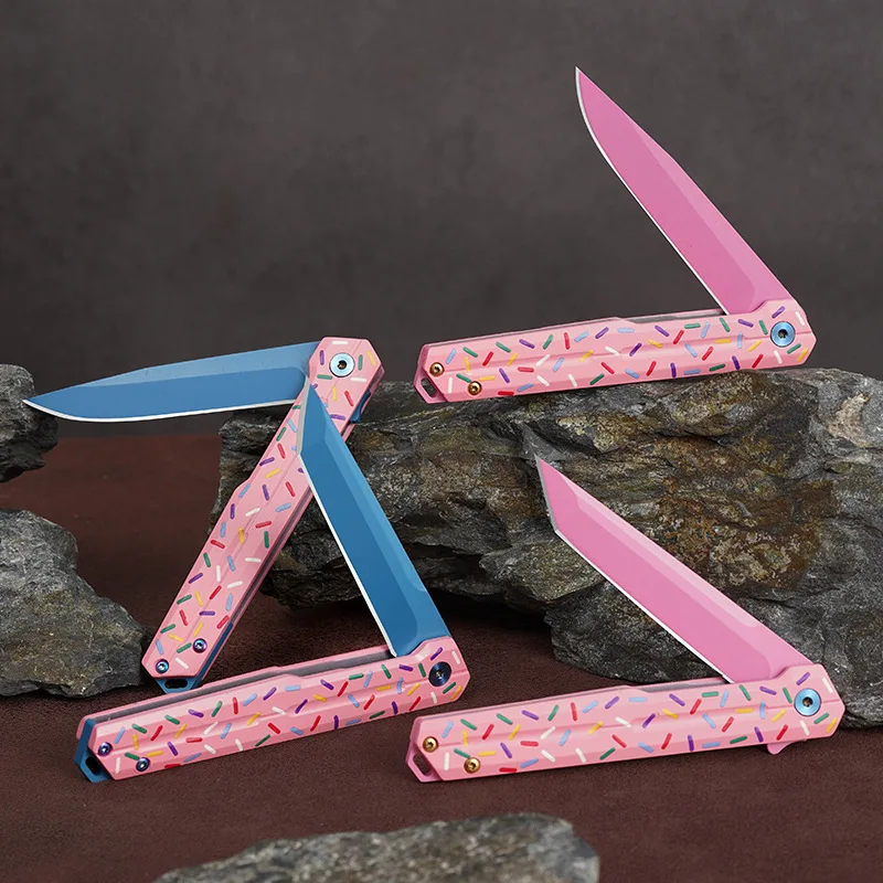 Portable Pocket Camping Outdoor Folding Knife D2 Blade 3D Print Steel Handle Hunting Survival Tactica Utility Knives EDC Tools