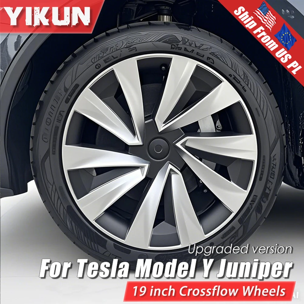 

4PCS Hub Cap for Tesla Model Y Juniper 19 Inch Performance Crossflow Replacemen Hubcaps Full Rim Wheel Cover Accessories 2025