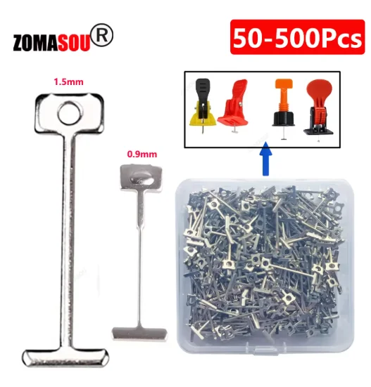 Tile Leveling System Replacement Steel Pins 1.5mm 0.9mm T-Pins Reusable Spacers for Tile Leveler 28mm 32mm 46mm