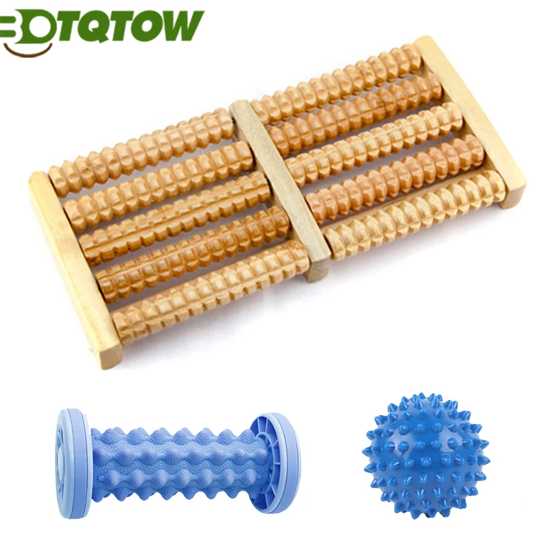 

3PCS Wood Therapy Foot Massage Roller Spiky Ball Treatment Set,Manual Foot Massager for Plantar Fasciitis,Trigger PointTreatment