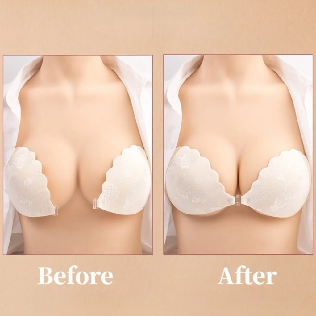 Women Nipple Tape Embroidered Jacquard Chest Patch Reusable Nipple Cover Push Up Sticke-on Bra