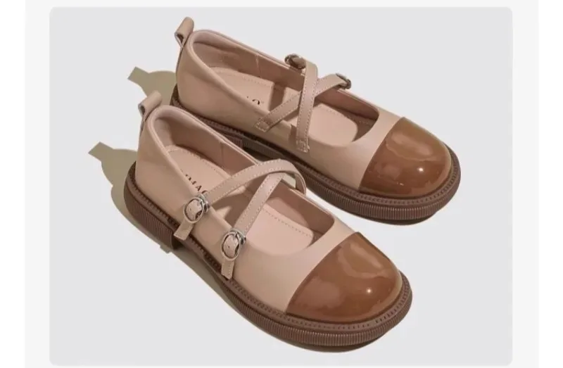Women's 2025 New Spring and Summer Mary Jane Shoes College Style Single Shoes Flat Comfort Non-slip Small Leather Shoes