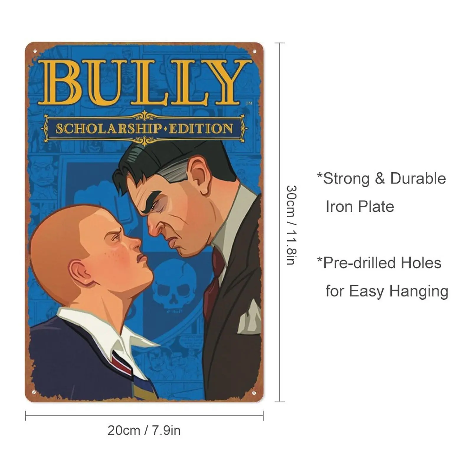 Bully Game Poster Video Game Tin Sign Vintage Style Metal Sign 8x12 inches