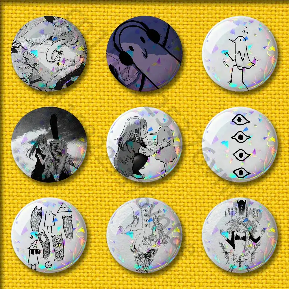 Goodnight Oyasumi Punpun Badges 75mm 25mm 44mm 32mm 58mm Round Pin Brooch Souvenir Clothes Cosplay Gift Accessories