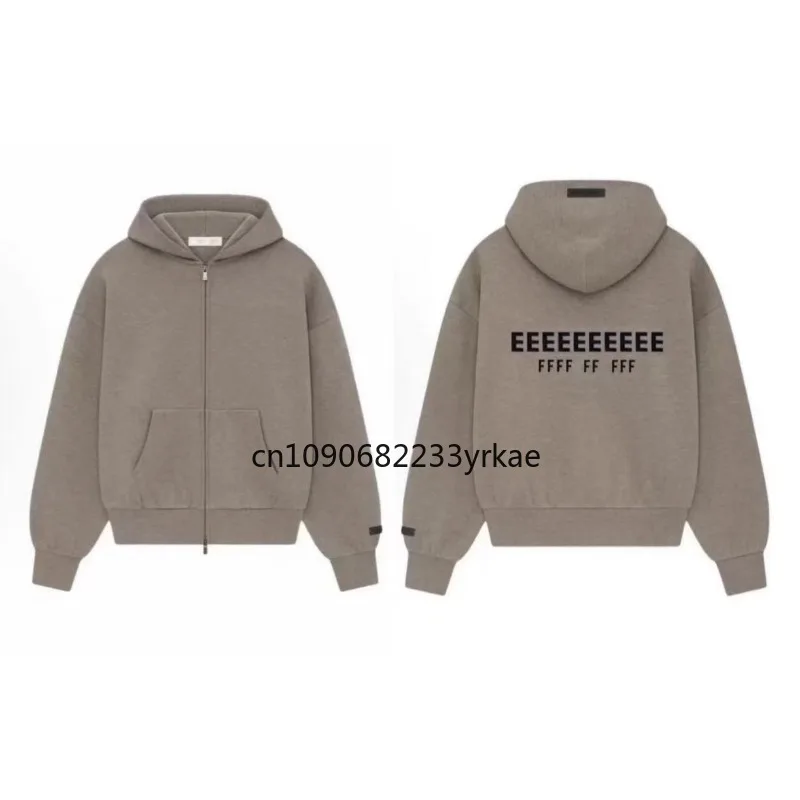 SS25 ALWAYS ON Zipper Hoodie Luxury Design Back Double Row Silicone Letter Hoodie High Street Cotton Couple Zipper Hooded Hoodie