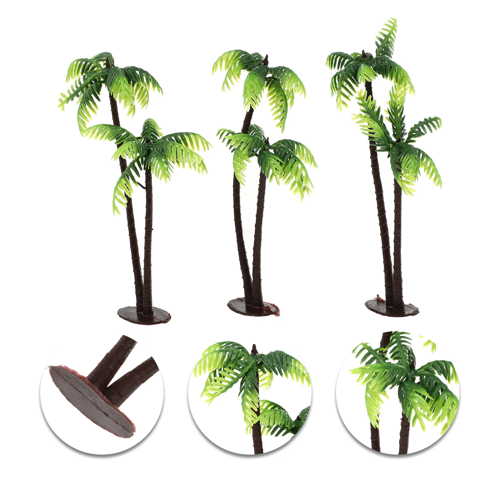 

3 Pcs Simulated Coconut Tree Decoration Artificial Olive Indoor Decorations Mini Travel Bonsai