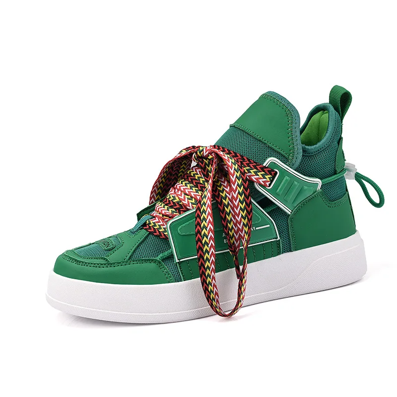

High-top Men's Trendy Shoes Color-blocked Bread Shoes Thick-soled Height-increasing Men's Sneaker High-top Casual Sports Shoes
