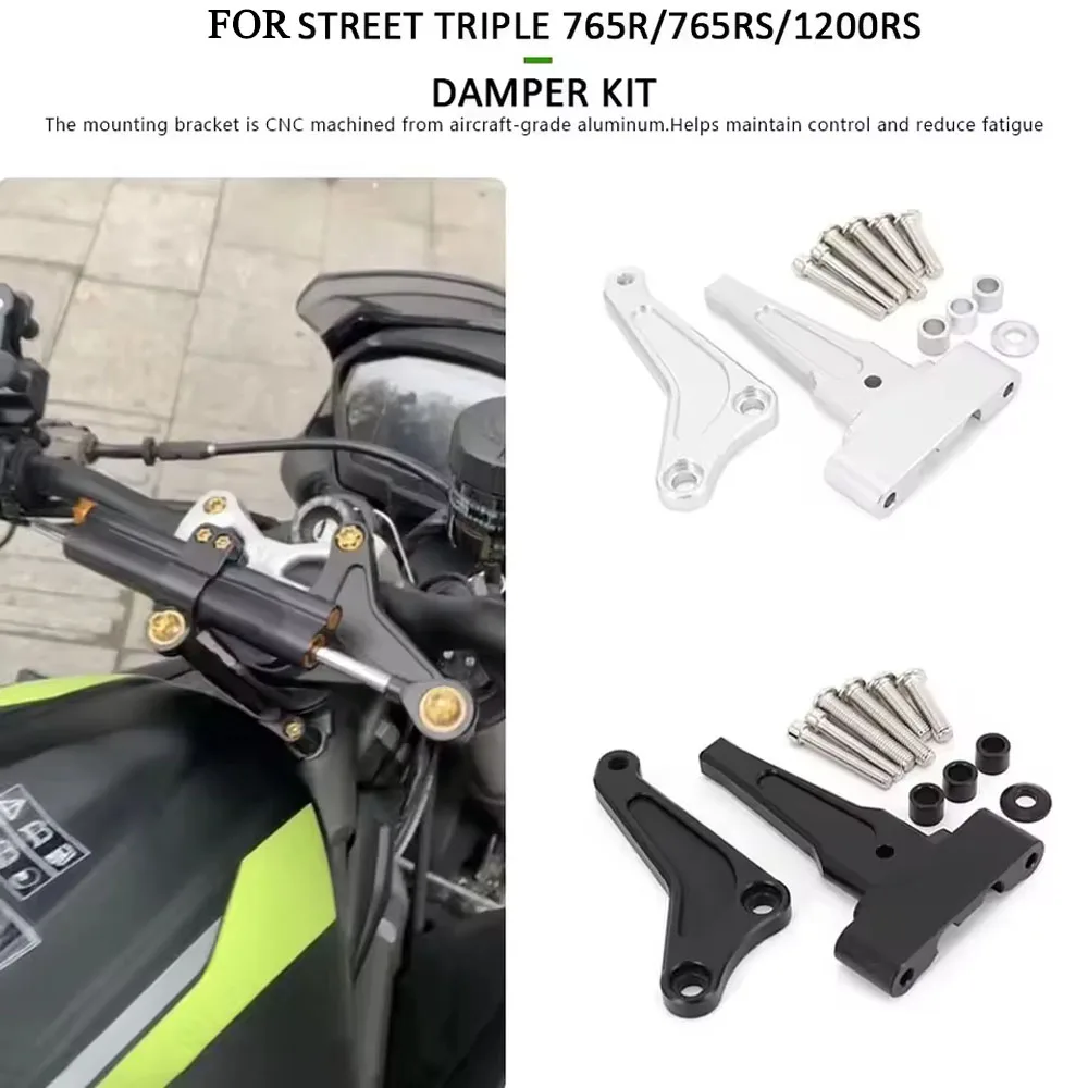 

New Motorcycle Steering Damper Bracket Stabilizer Stabilize Safety Control For Street Triple 765R 765RS 1200RS