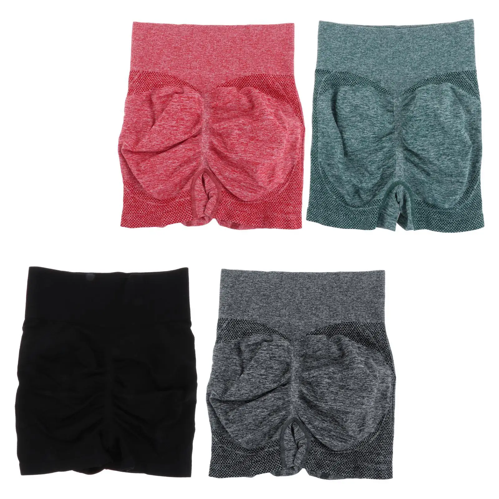 Women Gym Fitness Shorts High Waist Butt Lift Quick Dry Breathable Stretch Honeycomb Yoga Pants for Running Walking Pilates