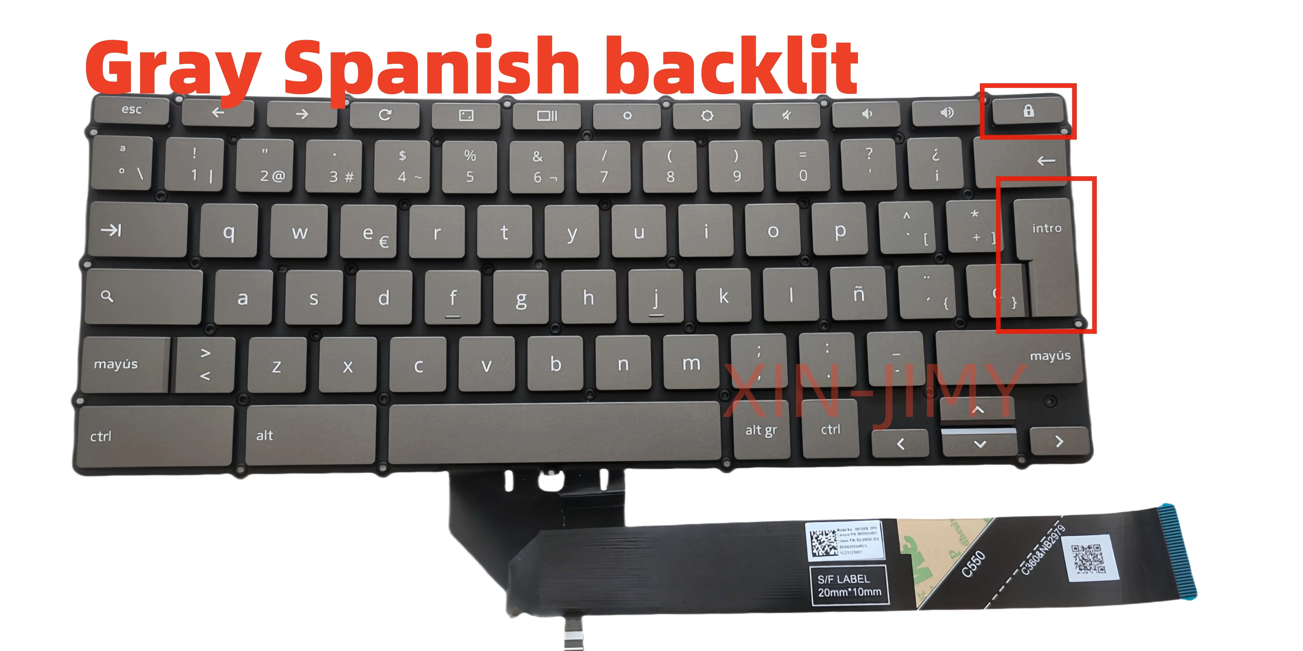 Spanish Gray Laptop keyboard For Lenovo IdeaPad Flex 3-11ADA05 3-11IGL05 SP with backlit